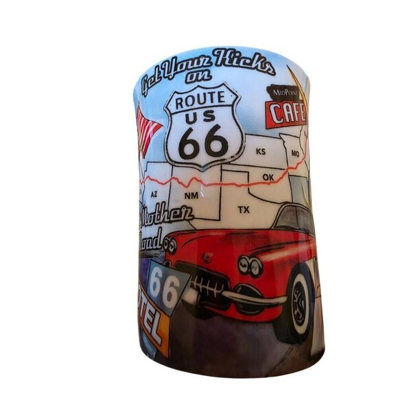 Route 66 Mug Get Your Kicks Cadillac Ranch Motorcycle Car Retro Design Coffee Te - Picture 14 of 16